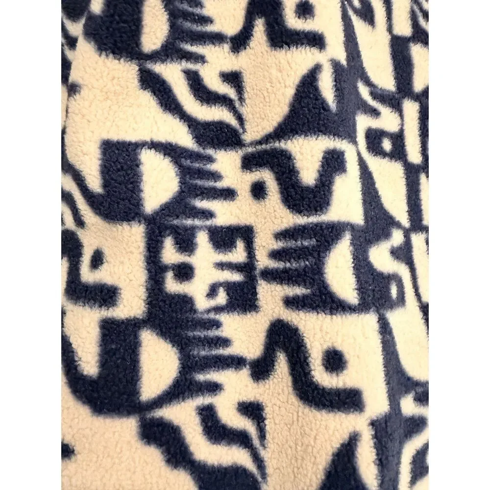 Patagonia Synchilla Snap-T Fleece Kids XL Navy Cream Print Women S M